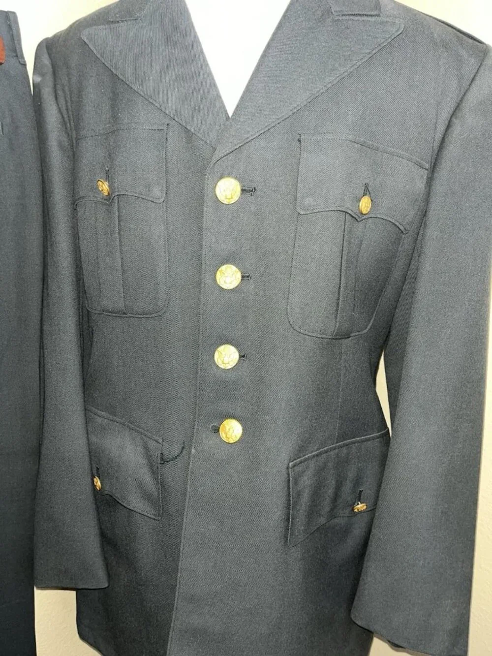 1960s 3 Pc US Army Military Wool Dress Uniform Jacket Pants Hat Vietnam Era 40R